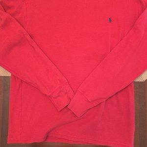 Men’s Polo Red waffle knit shirt
